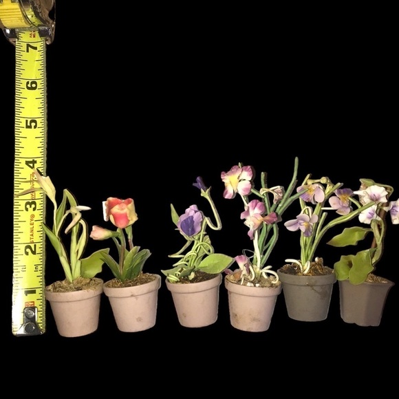 Mini Flower Pot Clay Floral Plants in Clay Flower Pots Doll House Displa… - Picture 5 of 6